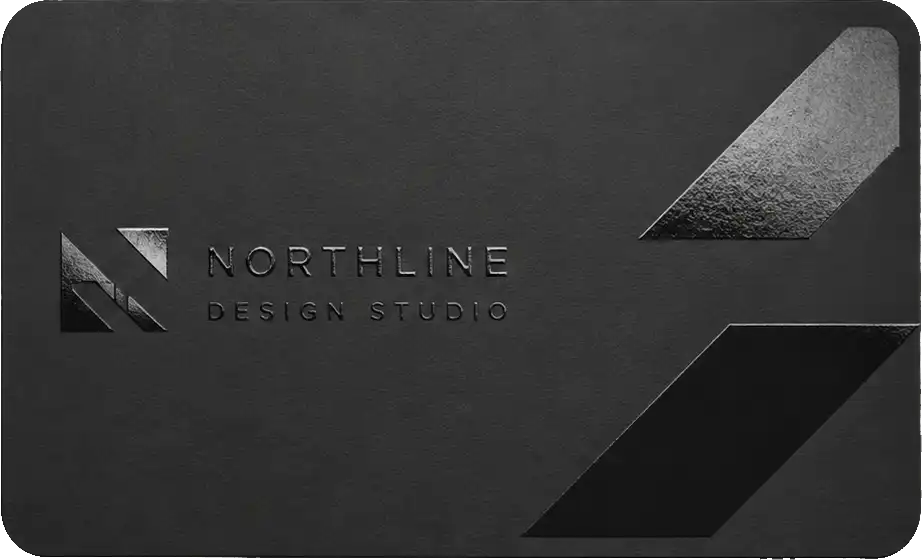 Realistic Spot UV business card showcase